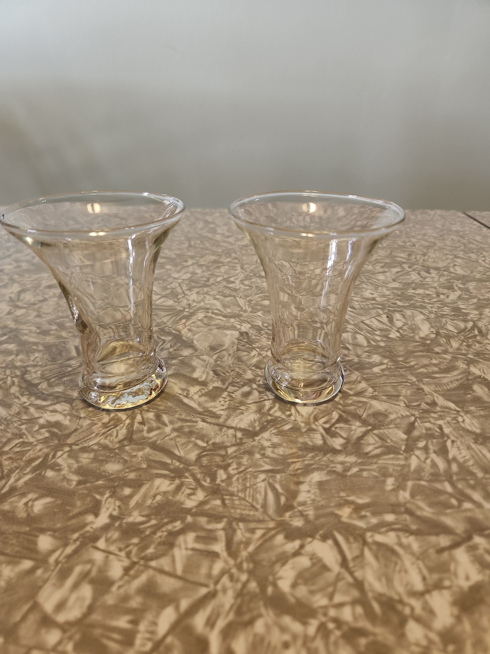 Clear Glass Flared Vases